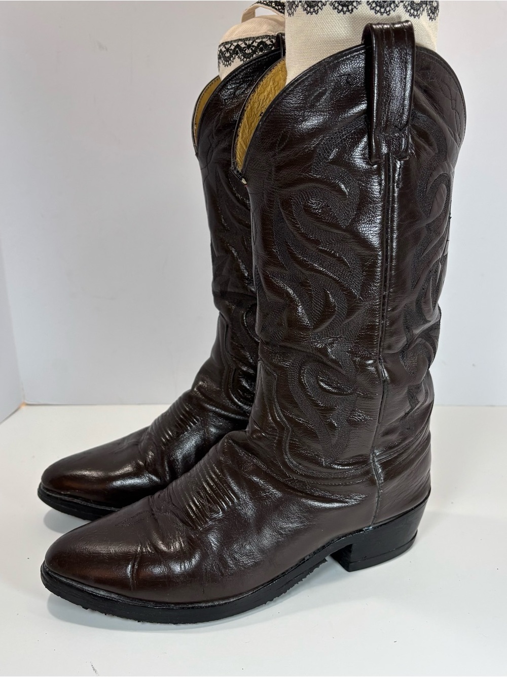 Dan Post Milwaukee DP2112R Men’s Brown Leather Cowboy Western Boots 8.5 EW-Read